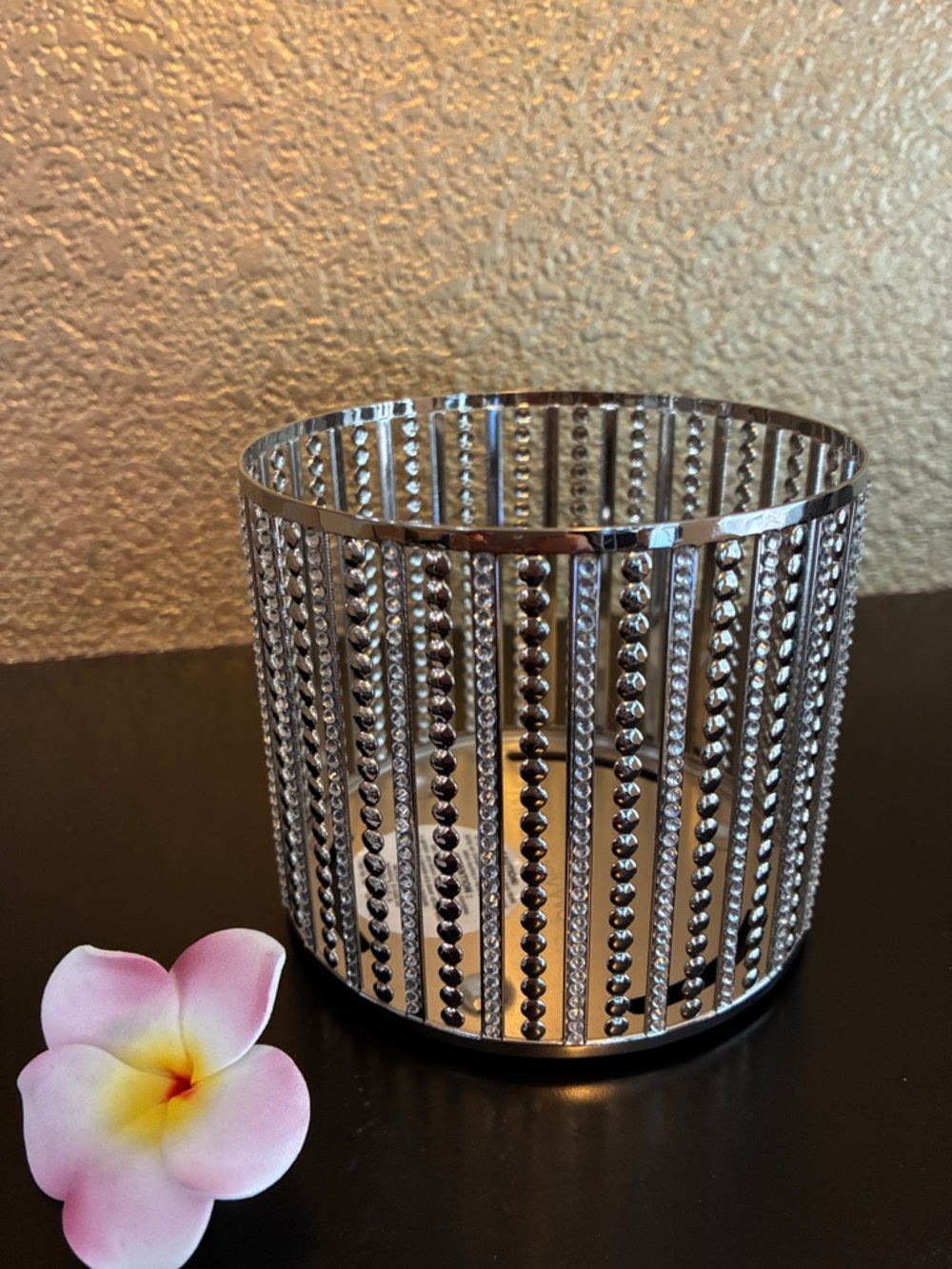 Bath & Body Works Silver Bling Glitz  3 Wick Candle Holder
